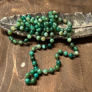 Jade beaded necklace boho chic